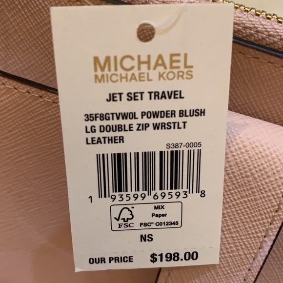 MICHAEL KORS LG DOUBLE ZIP WRISTLET Powder Blush - Picture 13 of 13